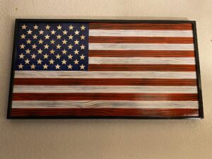 American wooden flag old glory