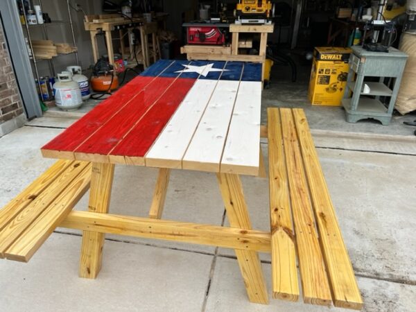 Texas flag picnic table - Image 6