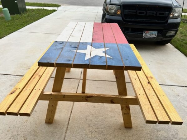 Texas flag picnic table - Image 4